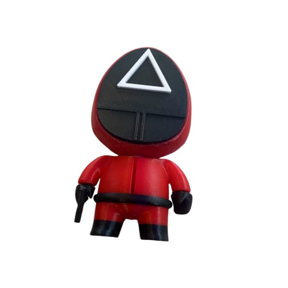 Boneco Guarda Triângulo Round 6 11cm Impressão 3D Decorativo Colecionável PLA