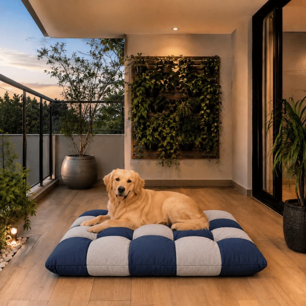 Colchonete Pet Cama Cachorro Gato Xadrez Grande Macio Lavável Antiderrapante Confortável