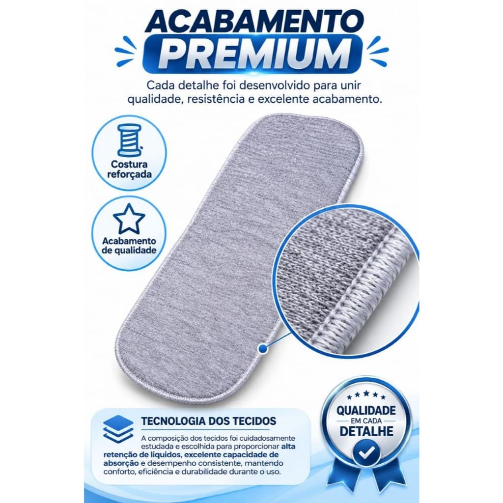 15 unidades de Absorventes de pano reutilizáveis 6 camadas  para fralda ecológica faixa cinza