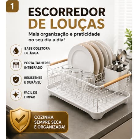 Escorredor de Louça Organizador Porta Talheres Base Coletora/escorredor de louça organizador de cozinha porta talheres e