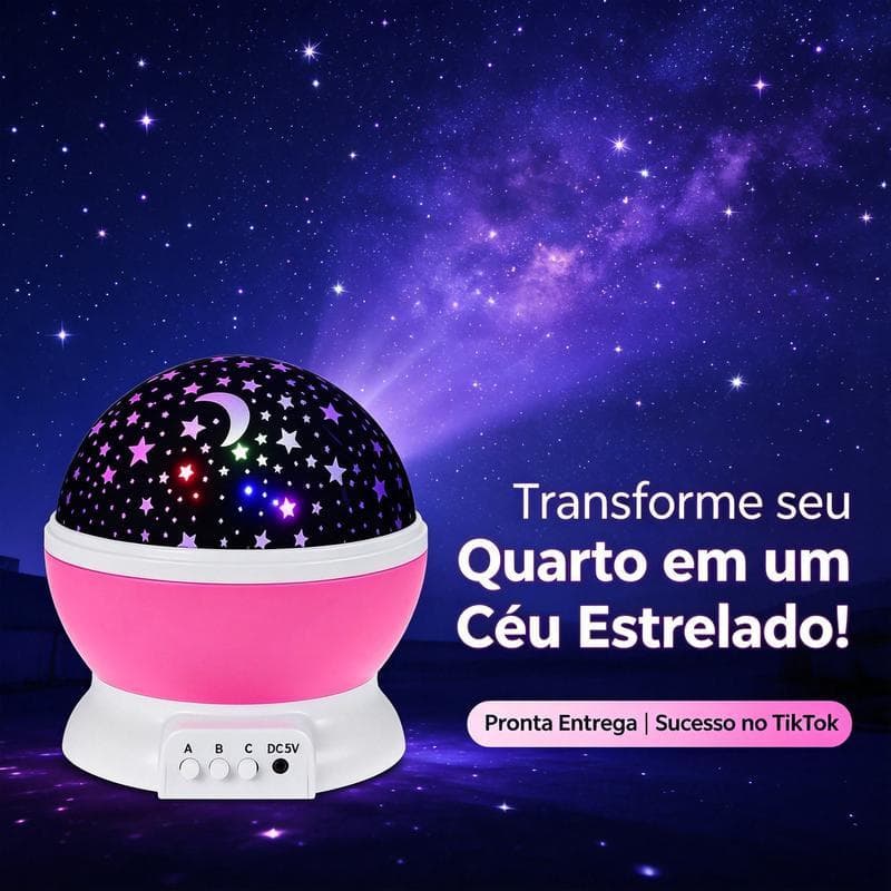Luminária Projetor Estrela Galáxia 360 Giratória LED Sucesso TikTok Pronta Entrega