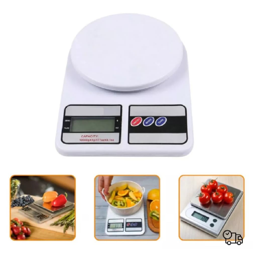 Balança Digital Cozinha Alta Precisão Dieta Comida Lcd Tara 2 Modos Pilhas Até 10kg Jc1219 Jmd Home