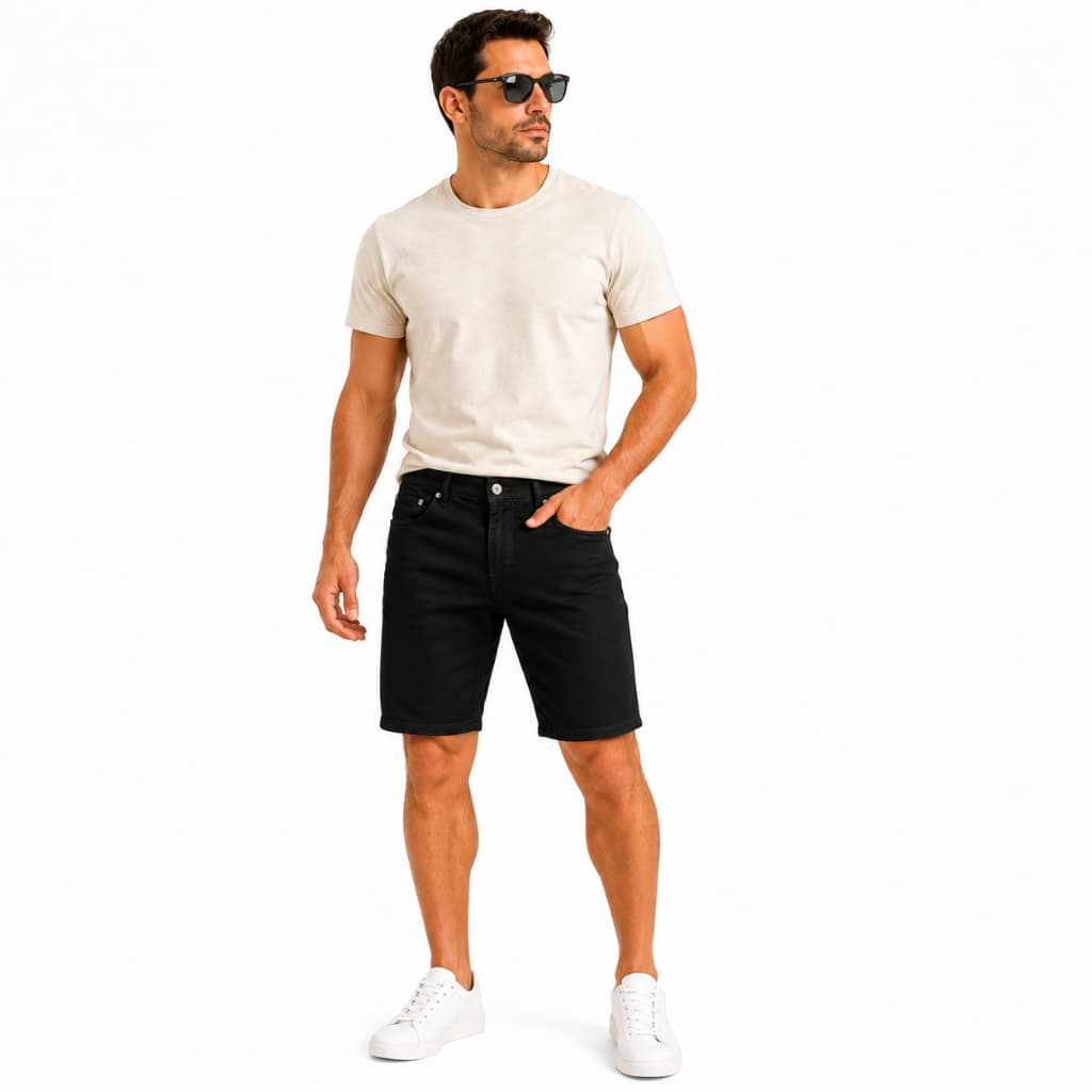 Bermuda Jeans Masculina Tradicional Premium Confortável
