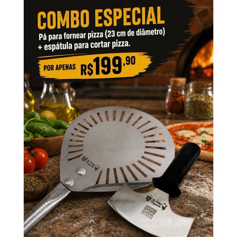 Pá Pizza para fornear  + Espátula para cortar pizza - EL TORO CUTELARIA
