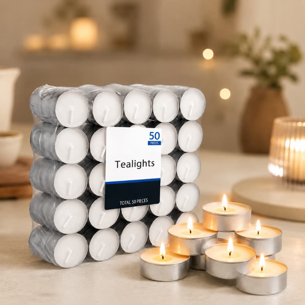 Kit 10/50/100 Velas Parafina Rechaud C/ Suporte Alumínio Decorativas Surpresa Romântica Dia dos Namorados