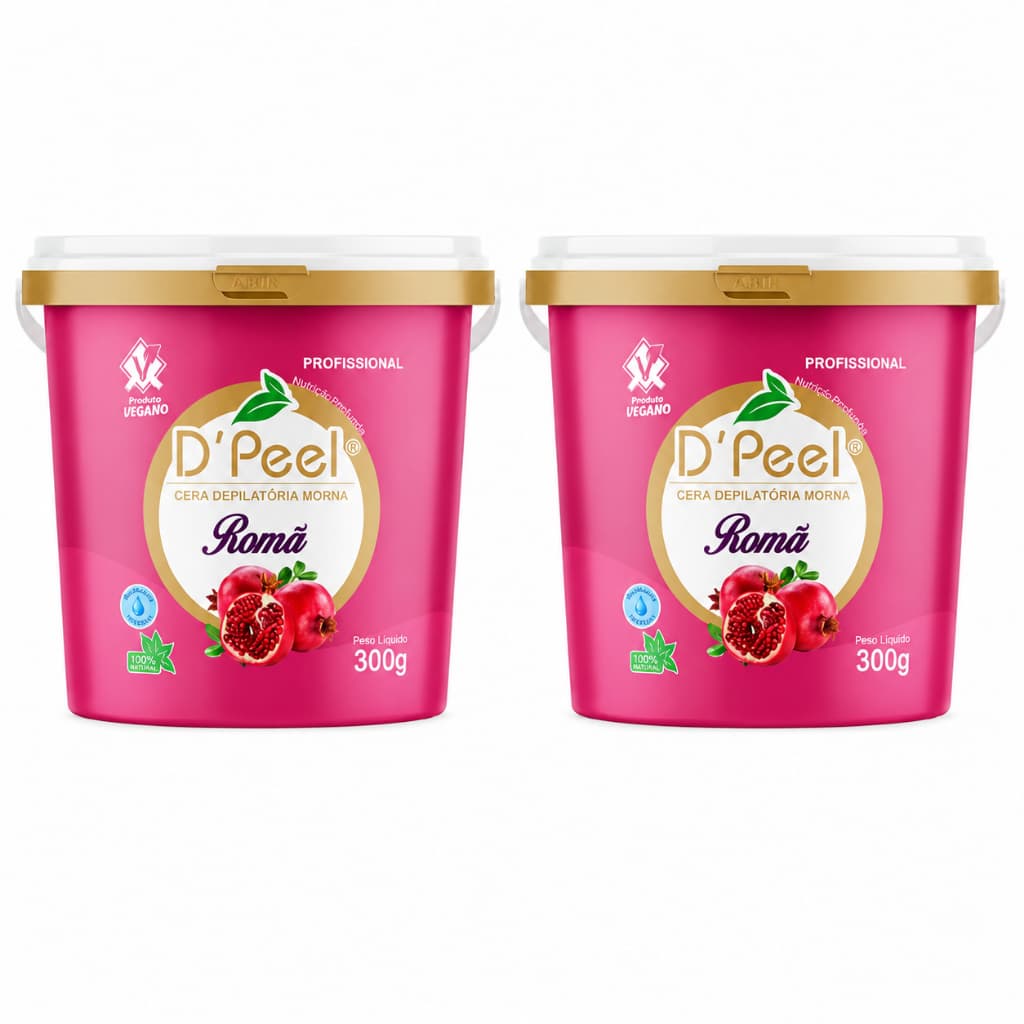 Kit 2 D´Peel Cera Depilatória Profissional Morna 300g - Romã  - Reds