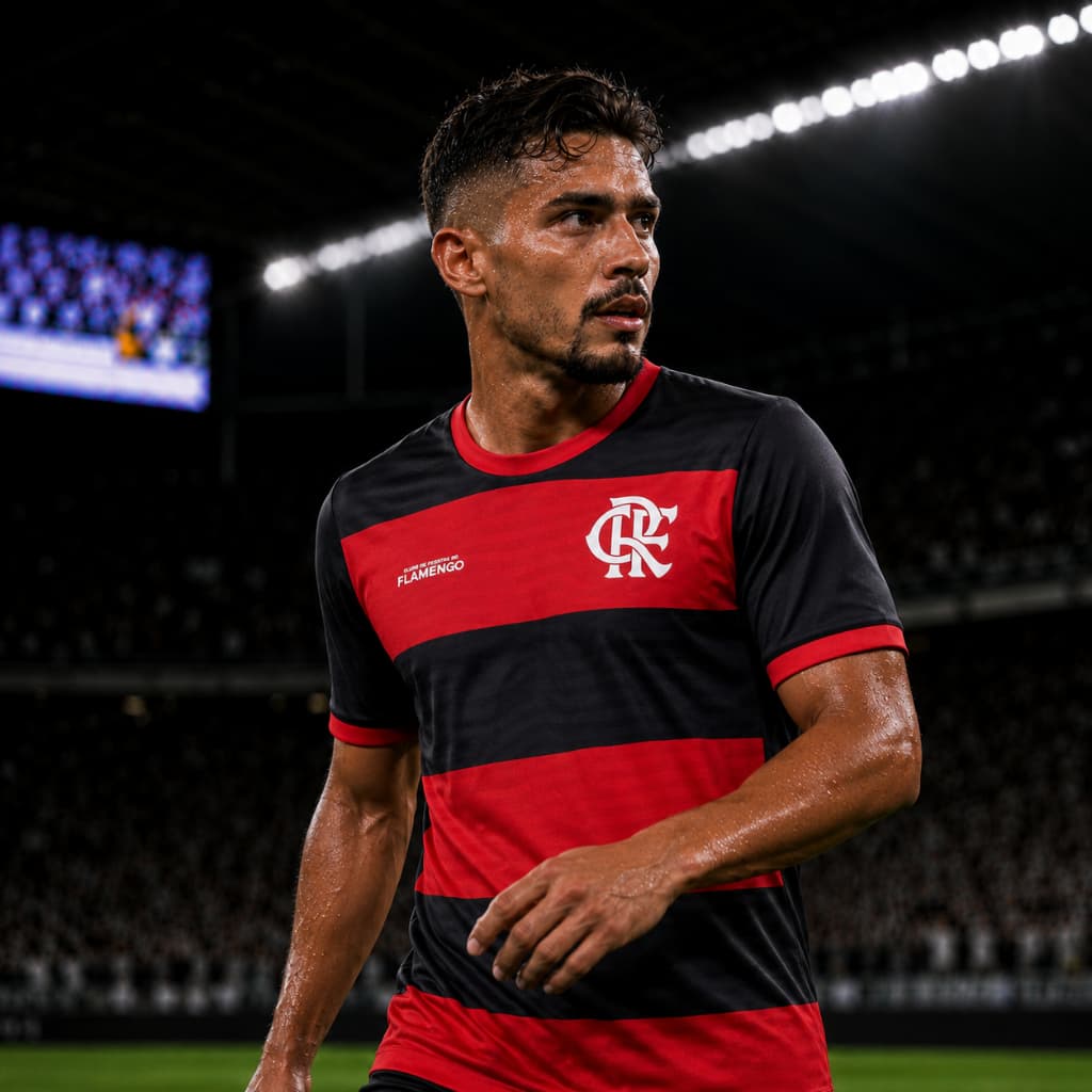 Camiseta Flamengo Masculina Licenciada Braziline Vermelha e Preta Camisa de Time Torcedor Rubro Casual Original Premium