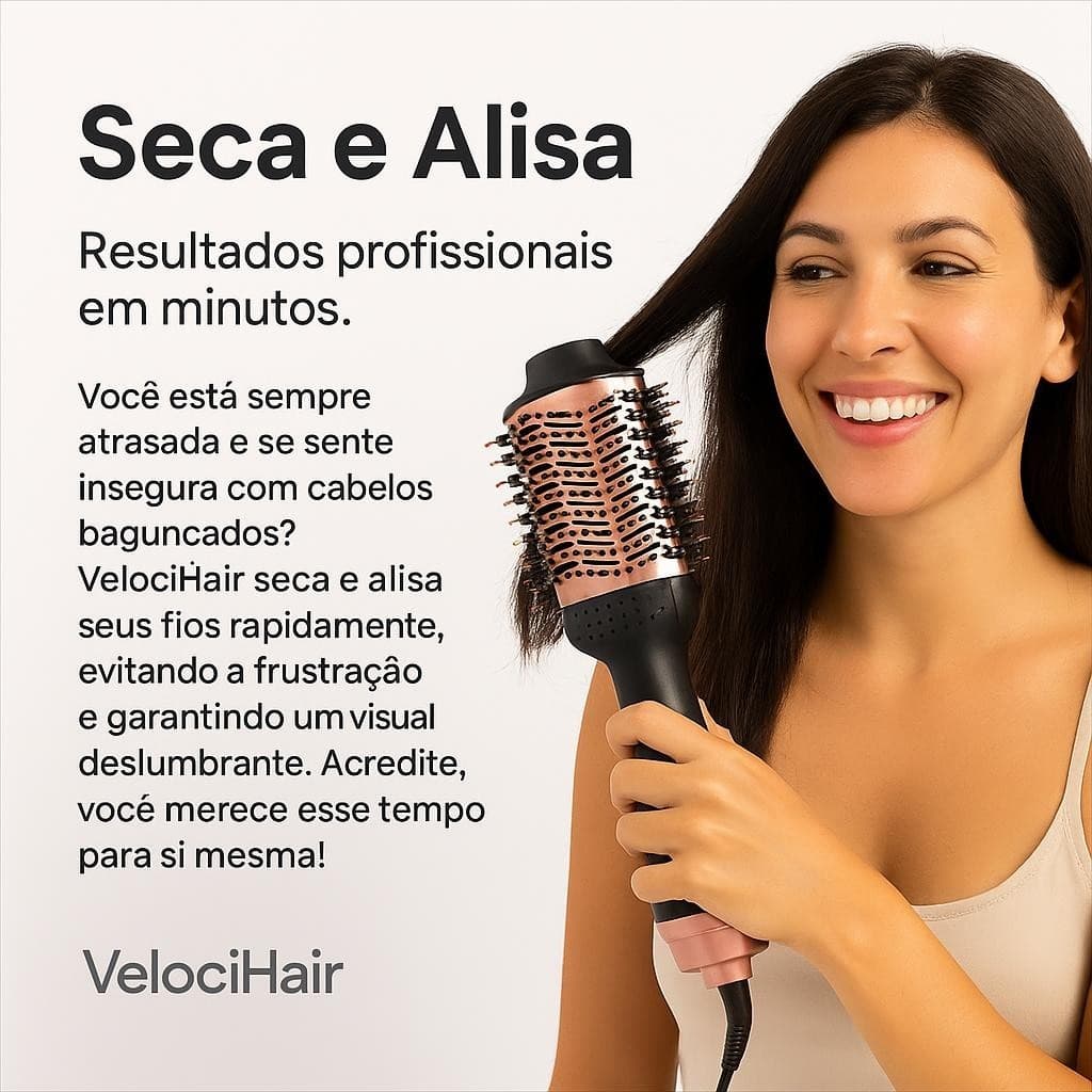 Escova Secadora Cabelo Profissional Bivolt 1300w Modelador Alisador Pratico Rápido