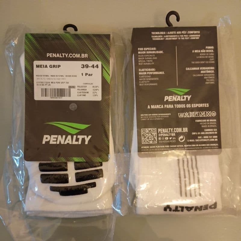 Meia Grip Penalty Futebol Original Antiderrapante Cano Alto Novas