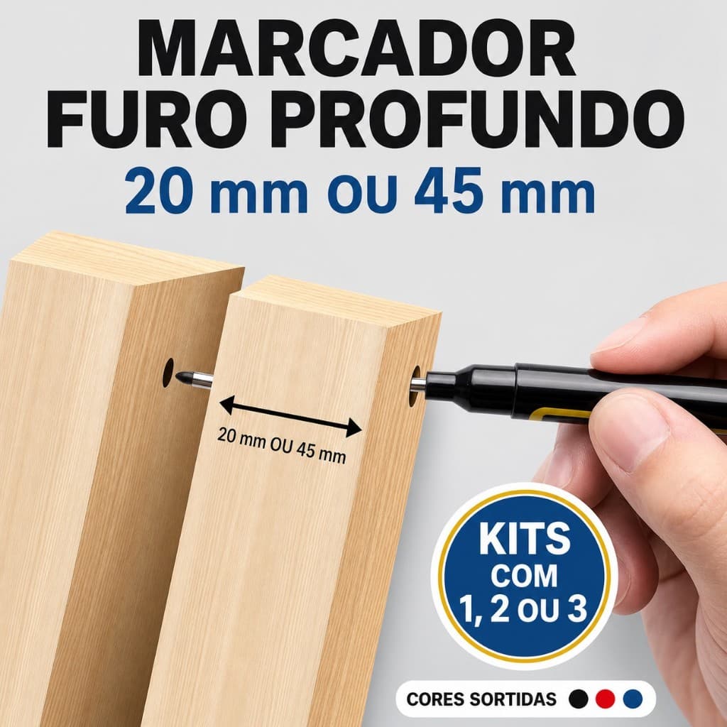 Marcador para Furo Profundo – Ponta 20mm ou 45mm – Kit 1, 2 ou 3