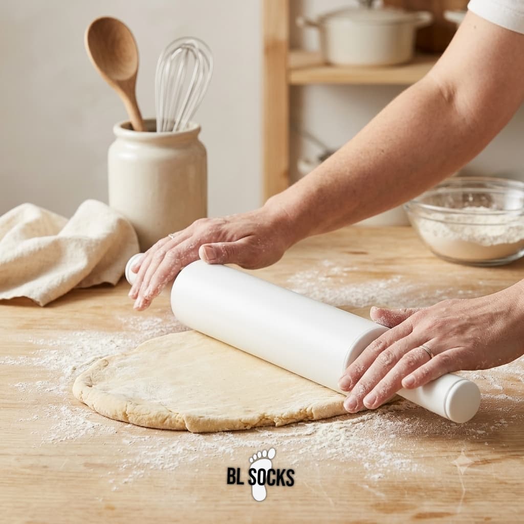 Rolo Cortador de Massa Giratório 38 cm para Pizza, Salgados, Pães e Massas Caseiras