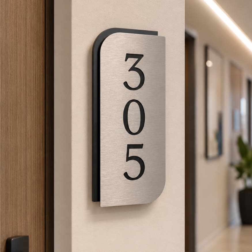 Placa Residencial/Casa/ Identificação Comércio Escovado Números Personalizada