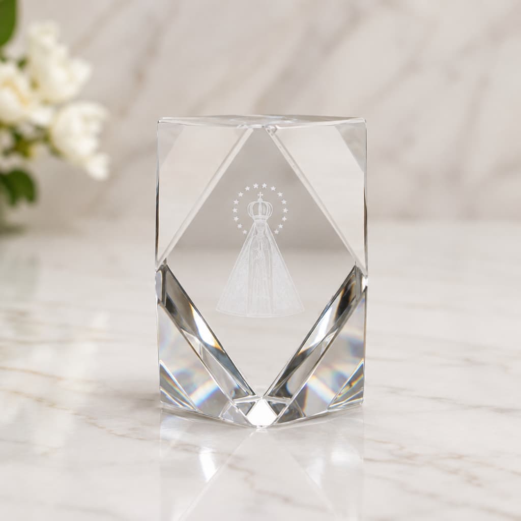 Cristal Lapidado Pedra Decorativa Nsa Senhora Aparecida 4,5