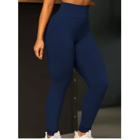 Calça Legging Canelada Sem Costura Cintura Alta Modeladora Fitness Feminina Premium