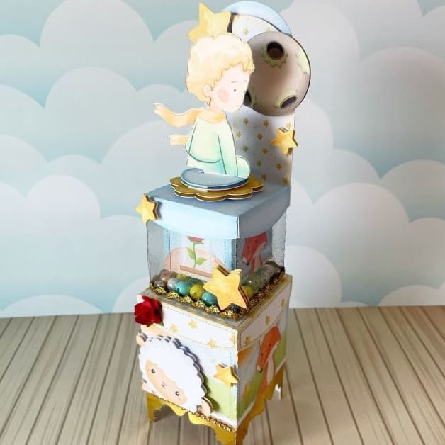 ✨ Caixa Cenário Dupla Luxo - Pequeno Príncipe - Papelaria Personalizada - Lembrancinha de Festa