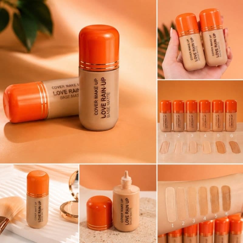Base Matte Cover Up | Love Rain: acabamento aveludado, resistente à água e suor e longa duração