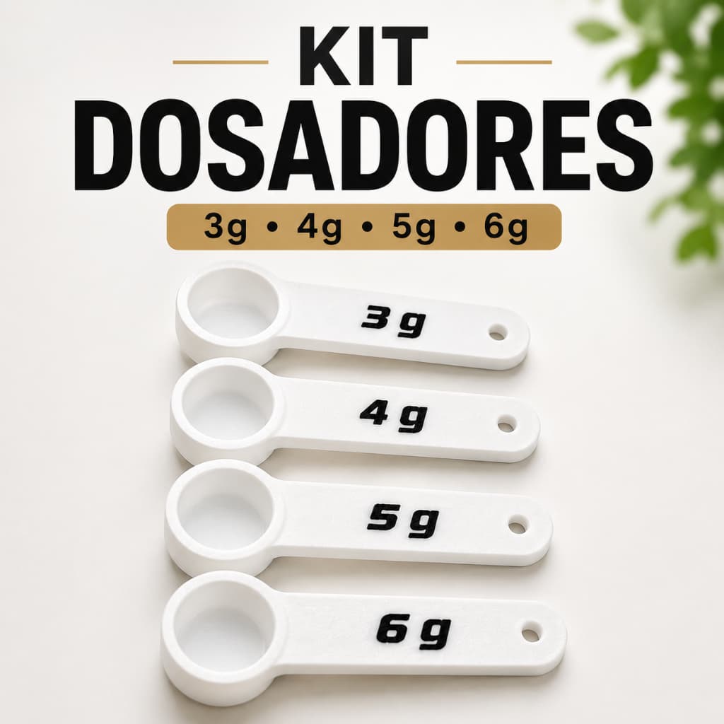 Kit Dosador de Creatina 3g 4g 5g 6g Medidor dosador whey suplemento em pó