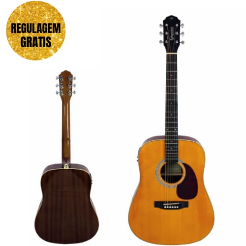 Violão Aço Eletroacústico Giannini Performance Plus GDR Plus EQ Natural Gloss (NG) REGULADO PELO LUTHIER