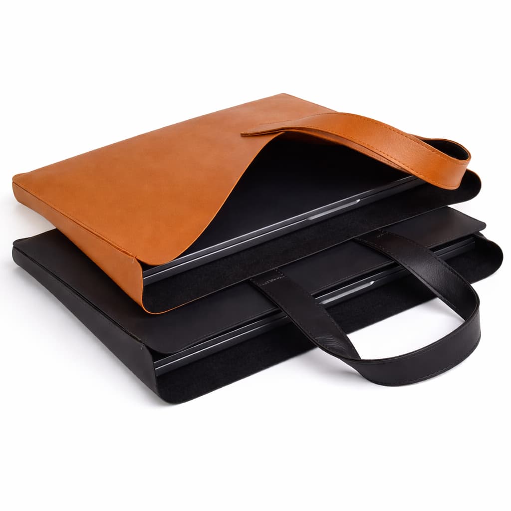 Bolsa para Notebook Premium - Preta, Marrom Caramelo - Bolsa Pasta - Presente