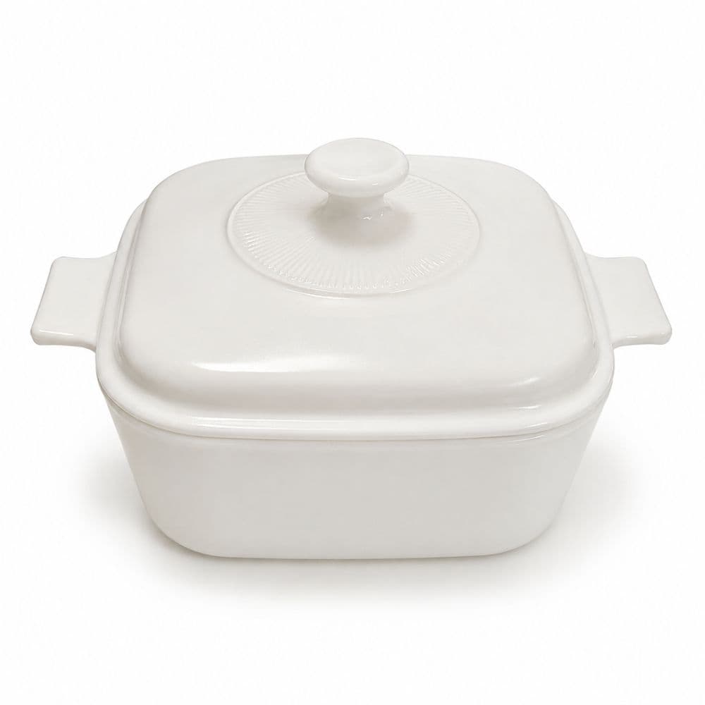 Terrina Sopeira Travessa de Vidro Opalina com Tigela Tampa 1,8L