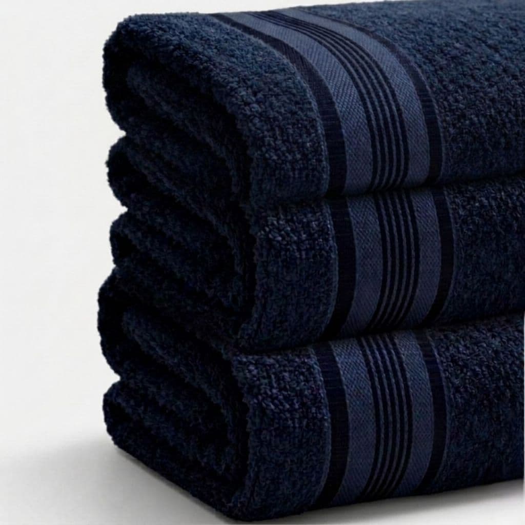 Kit 3 Toalhas de Banho Azul 100% Algodão Jogo Banhão Premium Macia Alta Absorção Toalha Luxo Gigante 75x180cm