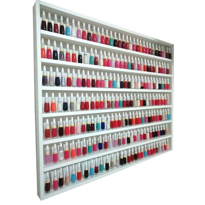EXPOSITOR DE ESMALTES JÁ MONTADO COM FUNDO. QUEIMA DE ESTOQUE PROMOÇÃO APROVEITE