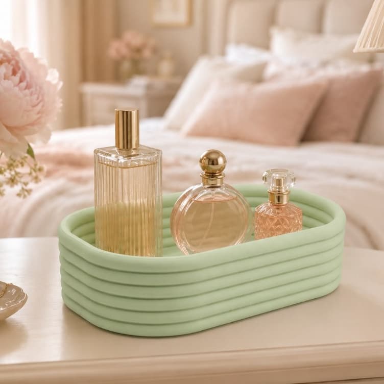 Bandeja Organizadora Decorativa Ondulada para Perfumes, Maquiagem e Acessórios