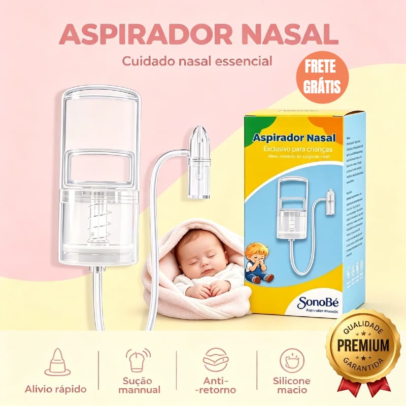 Aspirador Nasal para Bebê - Sucção Suave de Muco para Alívio da Congestão e Cuidados com o Resfriado