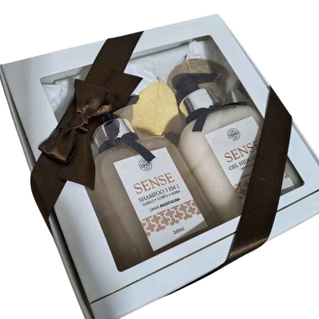 kit Sense Masculino Shampoo 3 em 1, Gel Hidratante 260ml cada