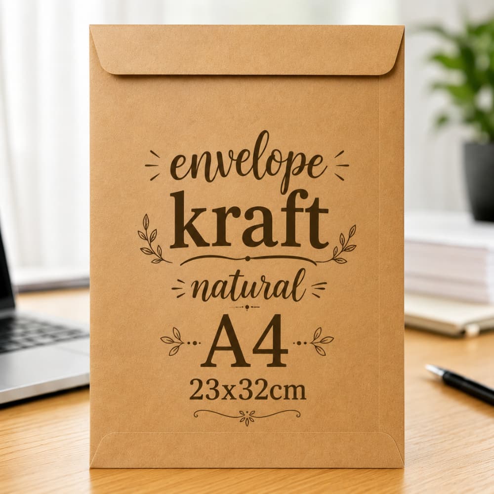 Kit Envelope Kraft Natural A4 23X32MM 80Gr Un Reipel