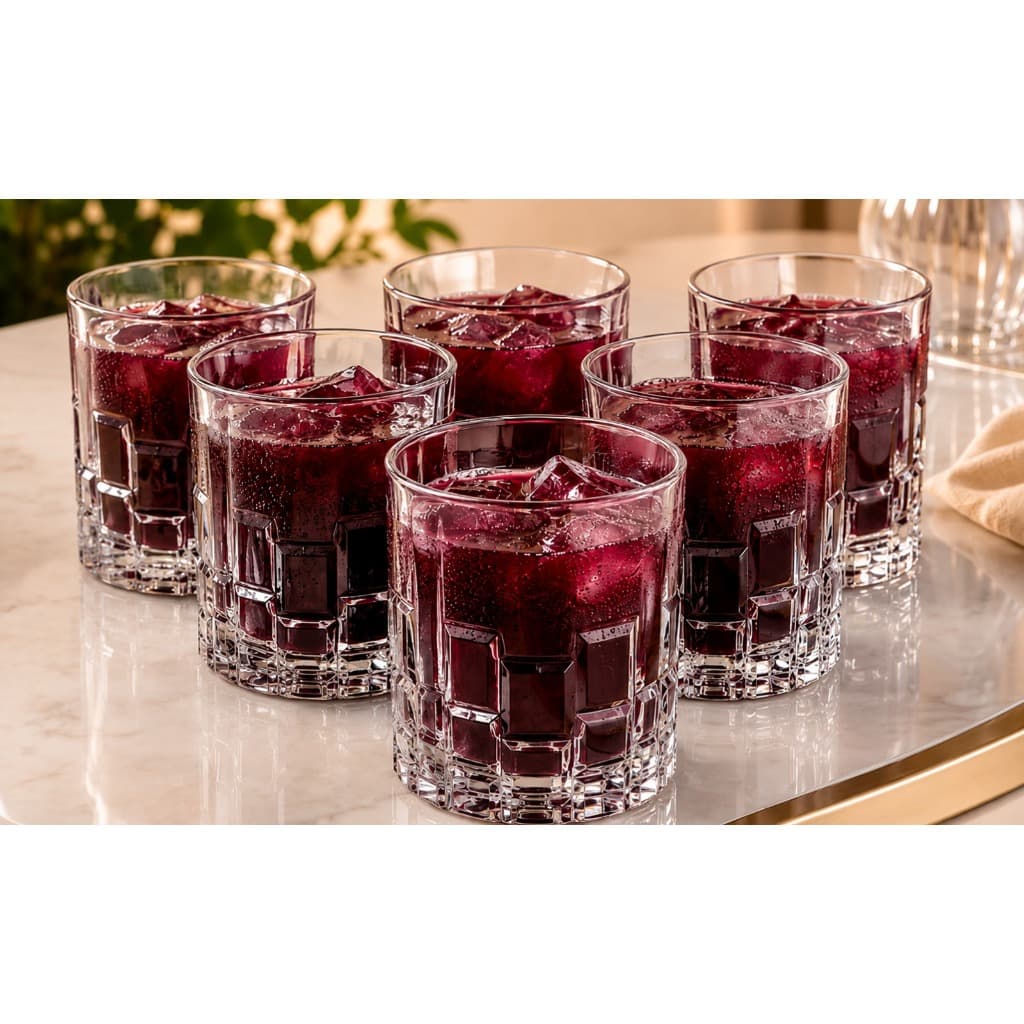 Conjunto com 6 Unidades de Copos de Vidro EUPHORIA 260ml RIO HOME ÁGUA/WHISKY/DRINK/ REFRIGERANTE/SUCO