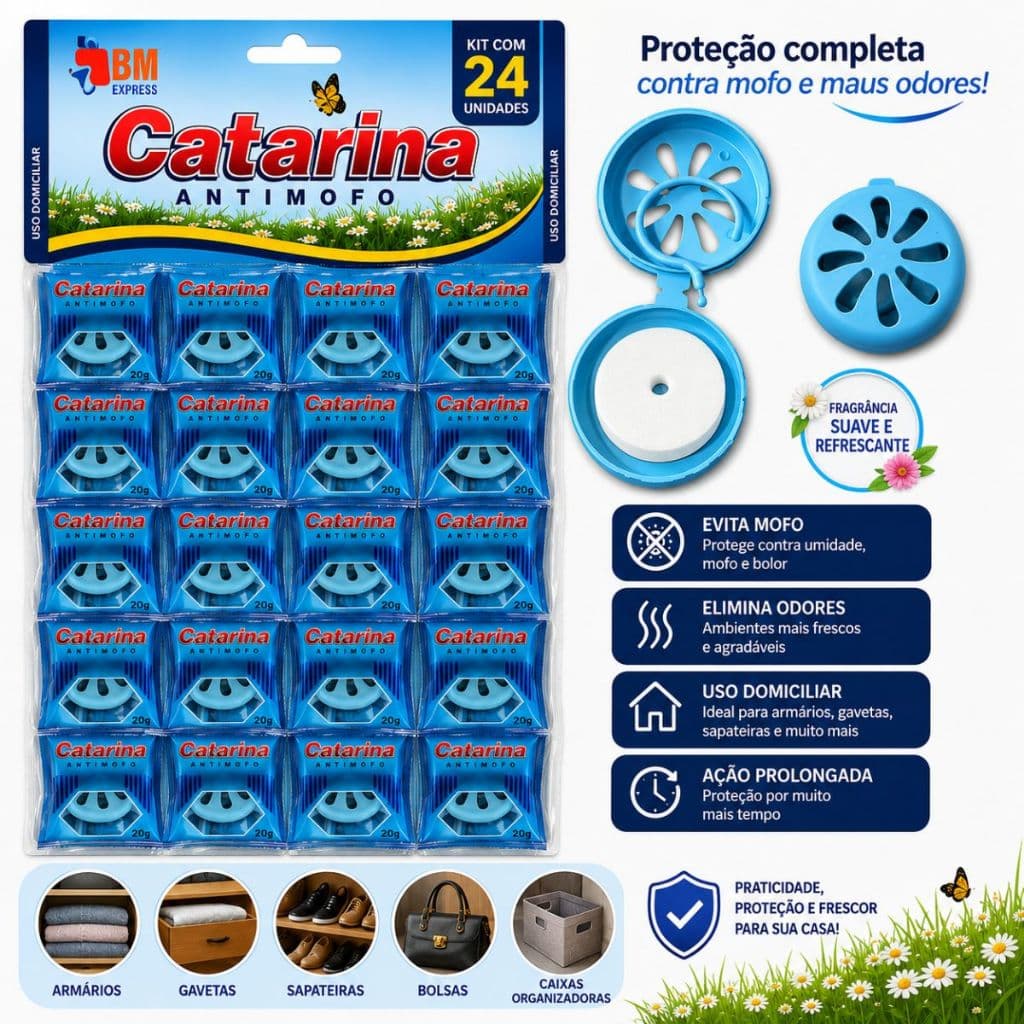 Kit 24 elimina mofo – Proteção Anti Mofo Evita Fungos Umidade Cheiro Guarda Gavetas Armários Roupas