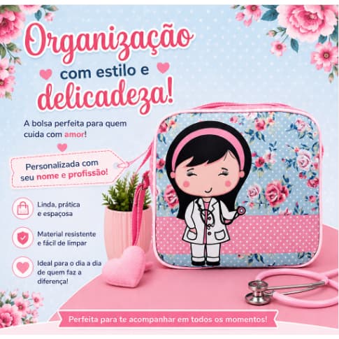 Bolsa área da saúde personalizada com NOME