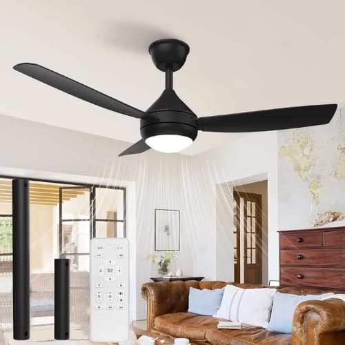 Ventilador de Teto Bivolt FANSVENTO Moderno de Com Luz LED, Silencioso e Controle Remoto