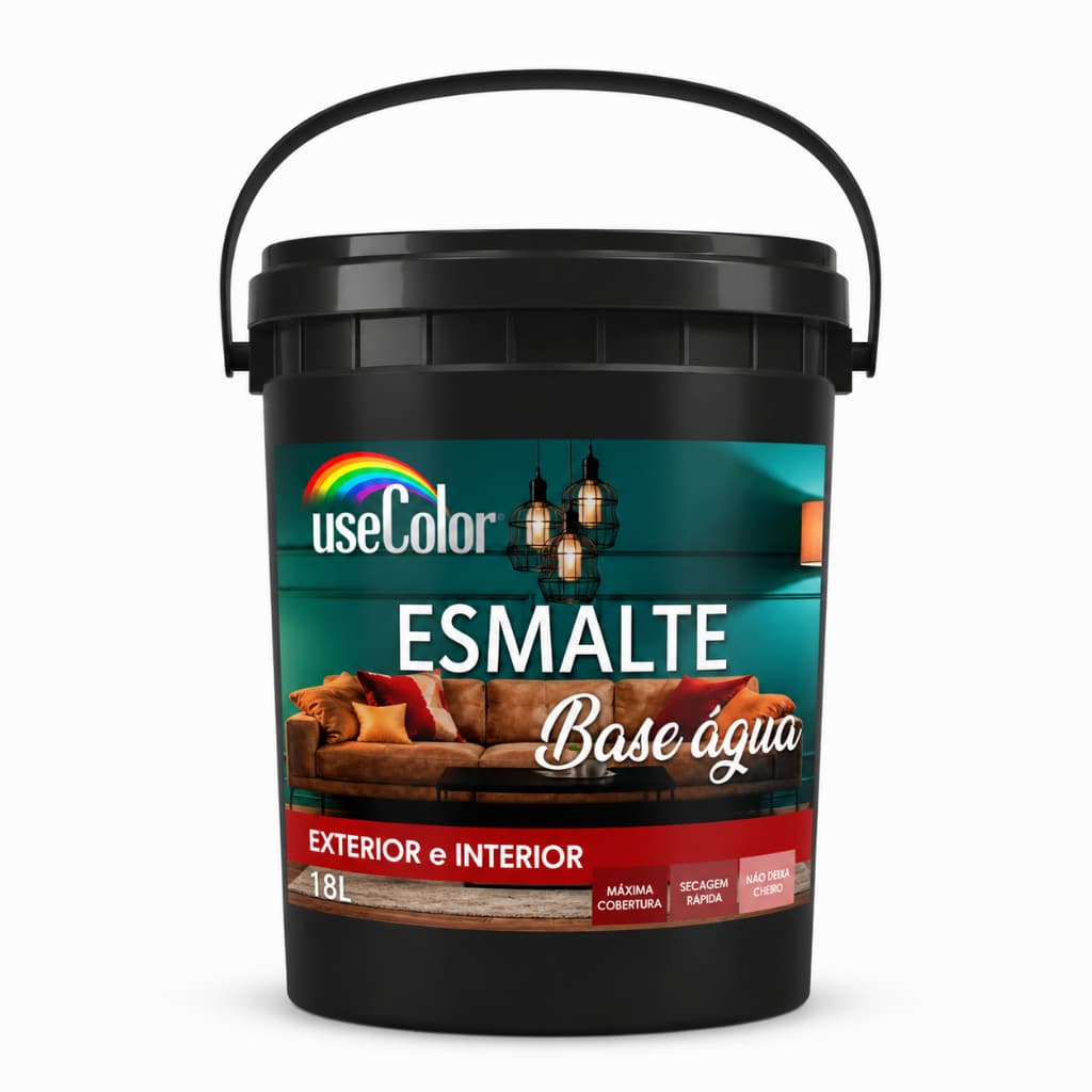 Tinta Esmalte Base Água 18L Acabamento Brilhante Madeiras e Multi Metais Odor Suave Boa Cobertura