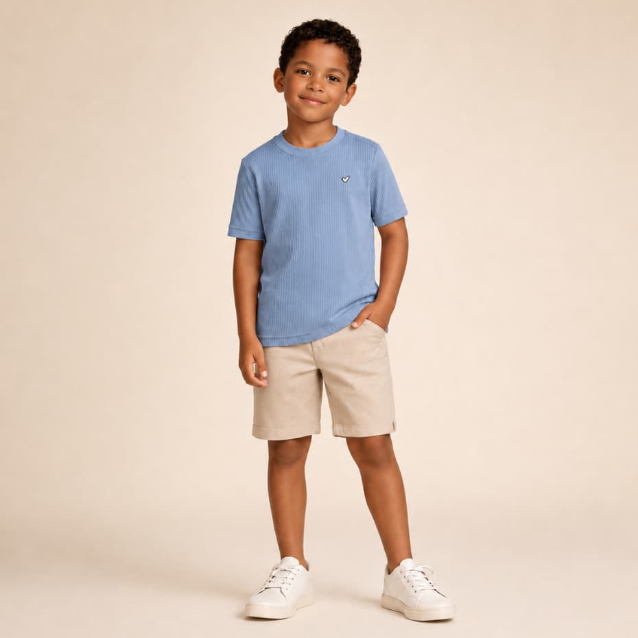 Camiseta Infantil Malha Texturizada Premium Italiana Canelada