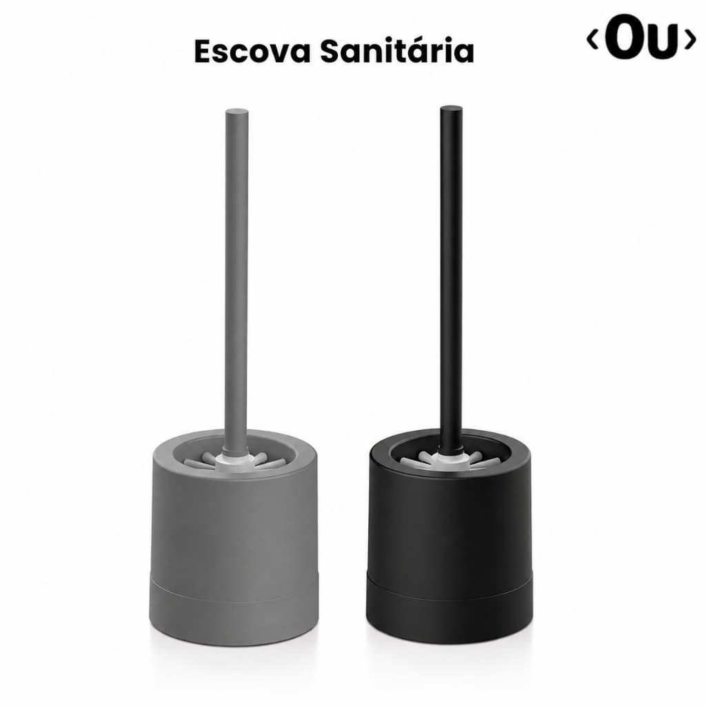 Escova Sanitária com Suporte Linha Vita Ou Limpeza Higiênica e Eficiente para Banheiro