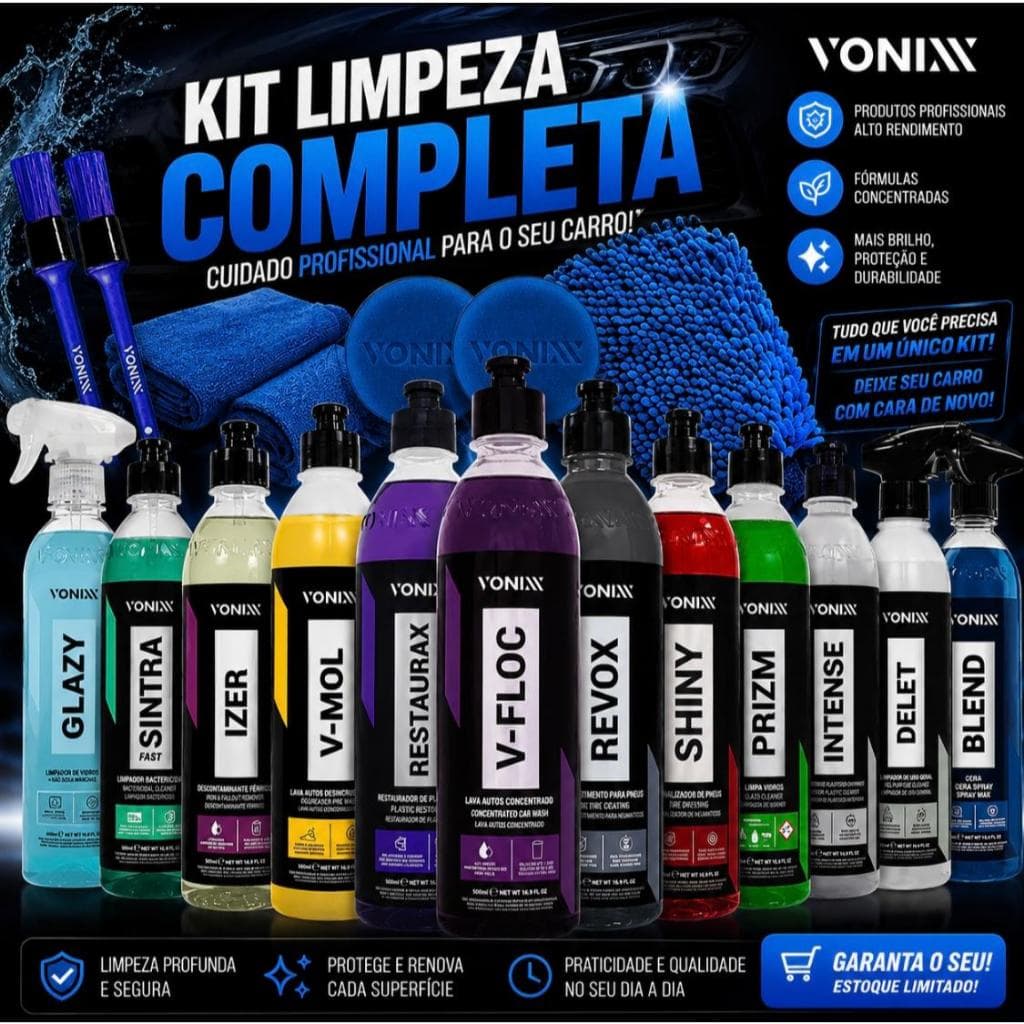Kit Estética Automotiva Vonixx - 18 itens