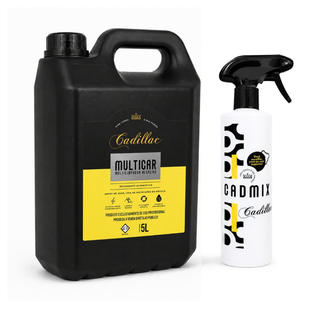 Kit  Multicar Limpador Alcalino 5L + Cadmix Borrifador Dupla Ação