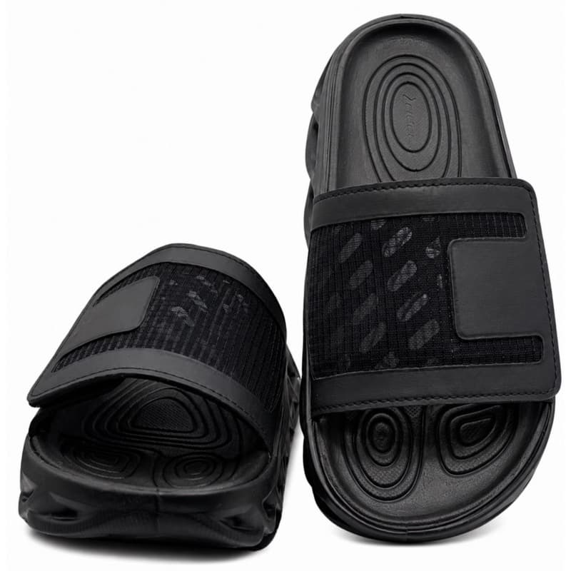 Chinelo Slide Masculino Confort Flex com Velcro Ajustável e Solado Vazado