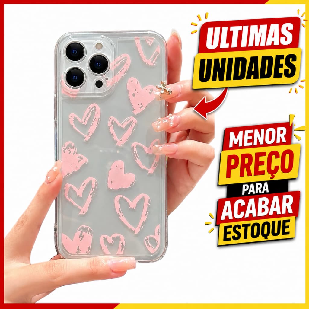 Capa Capinha Transparente Coração 11 Pro Max Silicone Flexível Protege Câmera