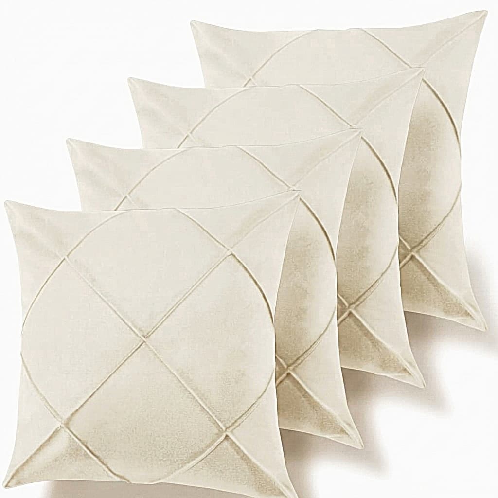Kit 4 Capas de Almofada Suede Drapeada 45x45cm Decoração Sala Capa Almofada Suede Decoração Salão