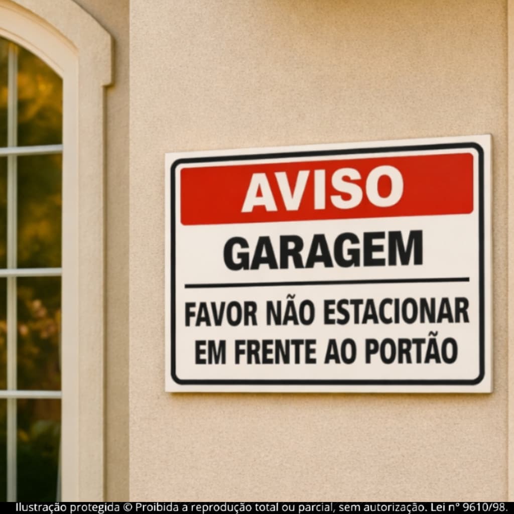 Placa Quadro Decorativo Garagem Não Estacionar em Frente ao Portão Aviso Sinalização Residencial