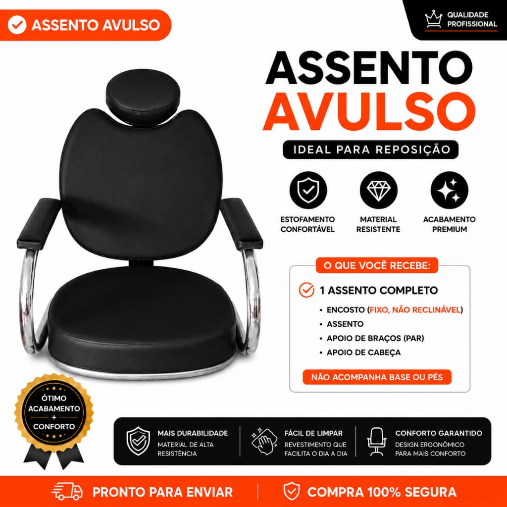 Estofado para Cadeiras Salão Cabeleireiro Salão Beleza Barbearia Renove Reforme sua Cadeira Poltrona