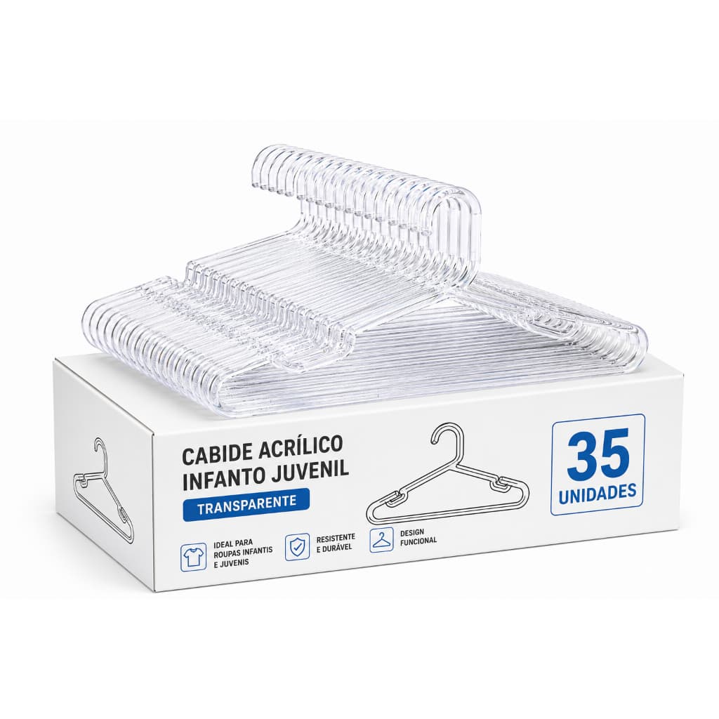 Cabide Infanto Juvenil Acrílico / DOURADO / AMARELO  caixa com 35 Unidades 33 cm