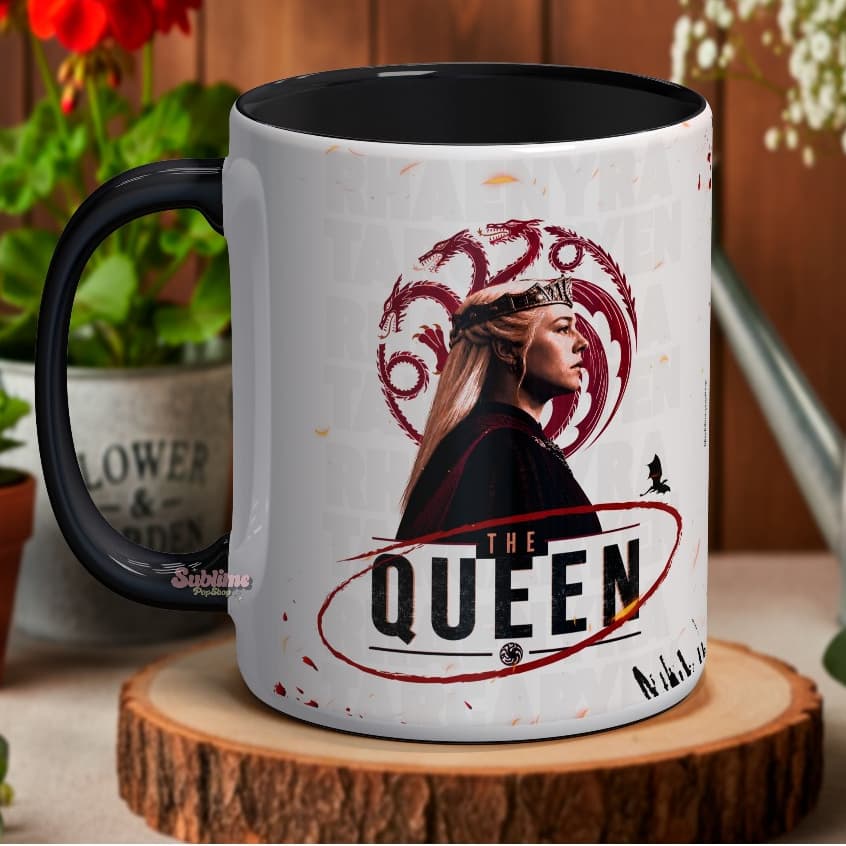 Caneca House Of The Dragon Rhaenyra Targaryen Daenerys Casa do Dragão Cerâmica 325ml Presente Amigo