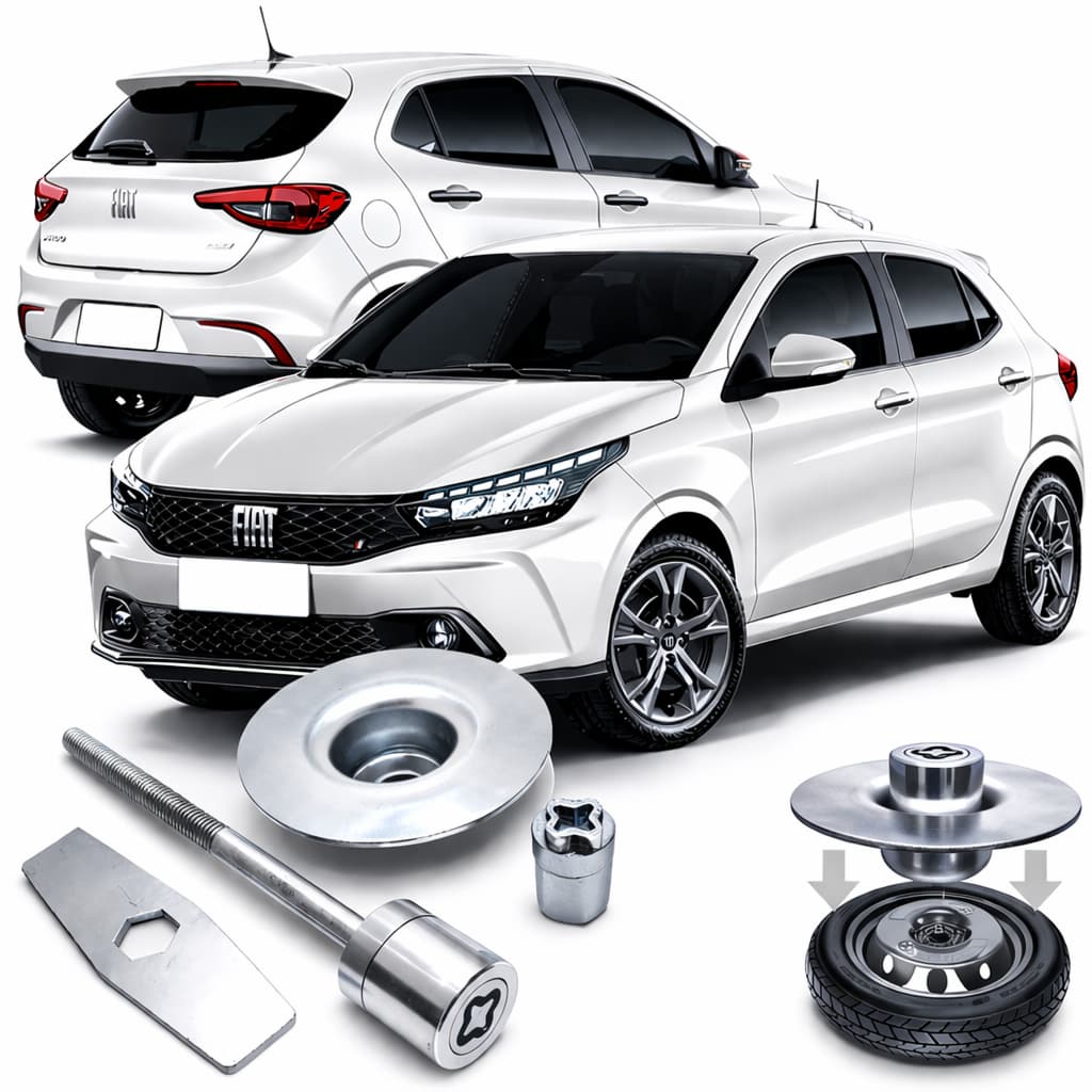 Trava Parafuso Antifurto de Estepe Interno Fiat Argo 2017 a 2026 Guardian