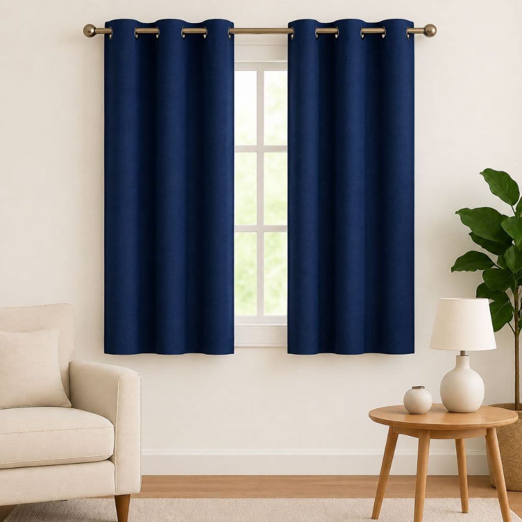 Cortina Oxford Completa Lisa c/ 8 Ilhós 1,70m x 1,45m De Janela – Cores Diversas
