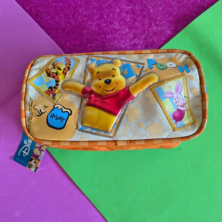 Estojo Ursinho Pooh Disney Vintage Novo com Etiqueta 2 Compartimentos Raro