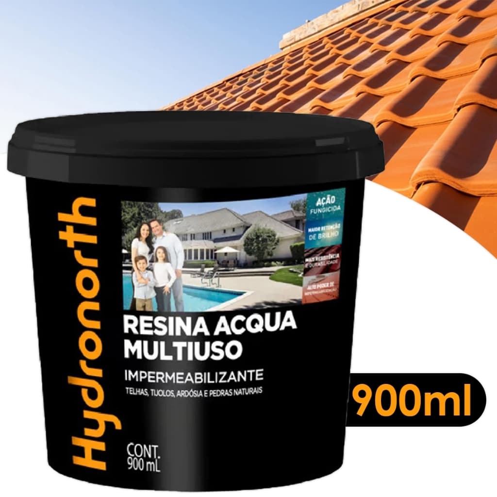 Resina Acrilica Multiuso Acqua Hydronorth Balde 900ml Telhado